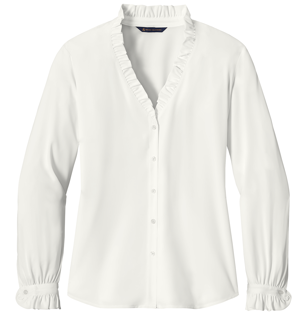 Brooks Brothers® Women’s Long Sleeve Ruffle Collar Blouse - BB18011