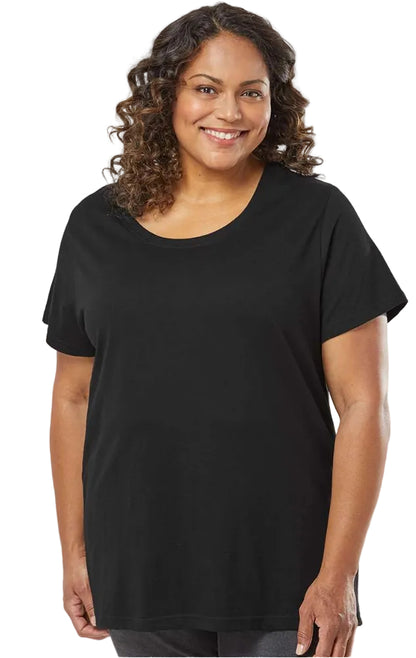 LAT - Women's Curvy Collection Fine Jersey Tee - 3816
