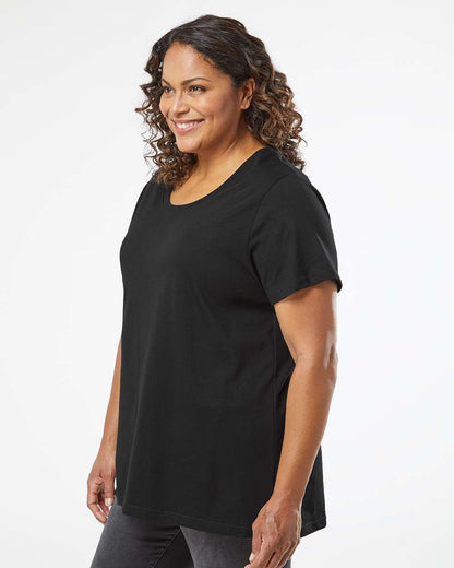 LAT - Women's Curvy Collection Fine Jersey Tee - 3816