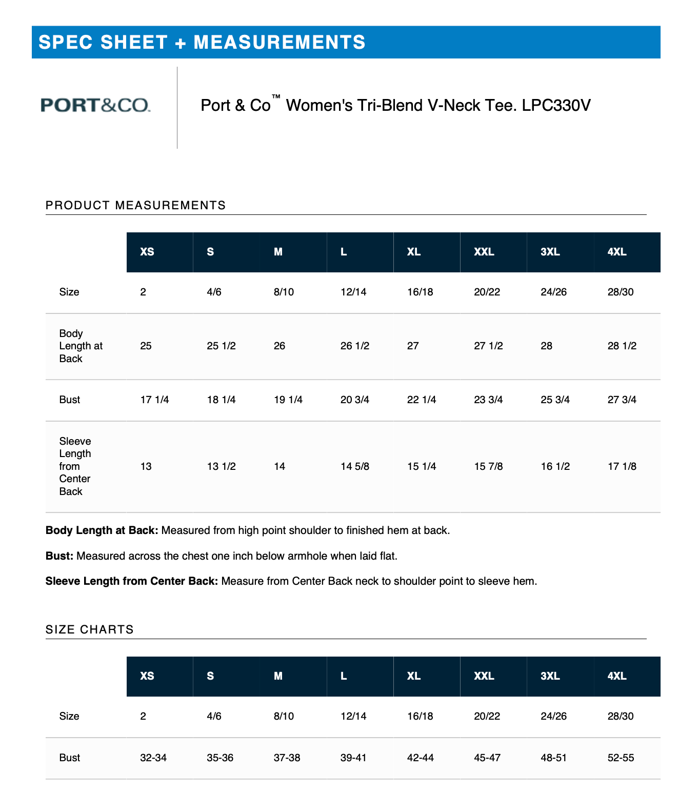Port & Co™ Women's Tri-Blend V-Neck Tee- LPC330V