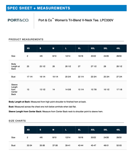 Port & Co™ Women's Tri-Blend V-Neck Tee- LPC330V