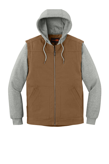 Front View of DuckBr/HtG CornerStone Duck Fleece Full-Zip Hooded Jacket CSJ42