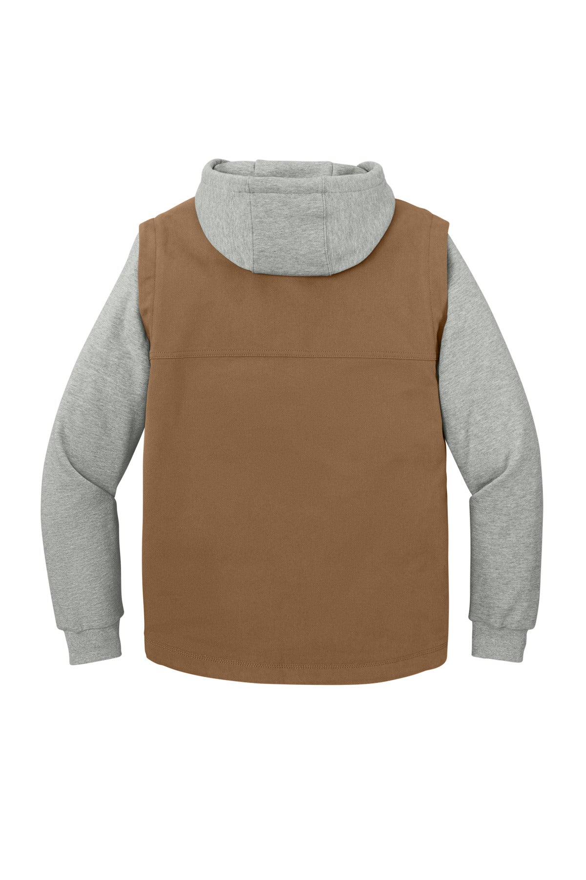 Rear View of DuckBr/HtG CornerStone Duck Fleece Full-Zip Hooded Jacket CSJ42